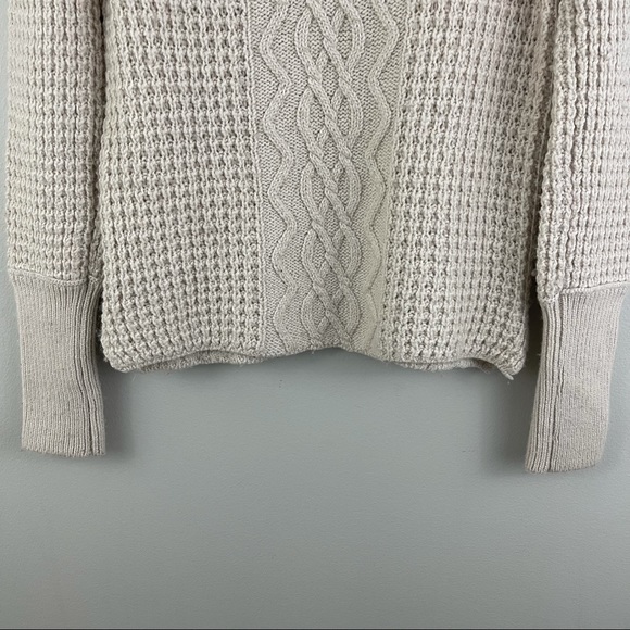 FREE PEOPLE Ivory Creme Aurora Jewel Embellished Lace Trim Wool Knit Sweater - Picture 10 of 12